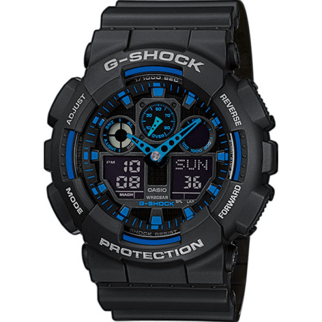 G-Shock Classic GA-100 Uhr schwarz/blau - Casio