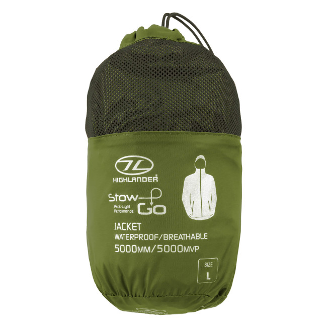 Wasserdichte Jacke Stow & Go grün - Highlander