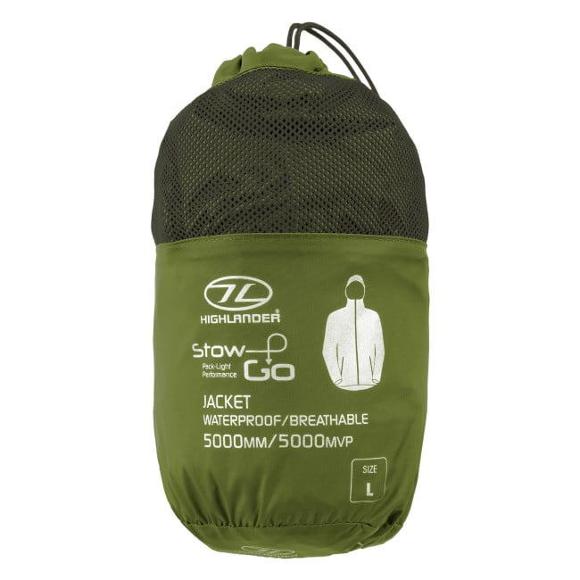 Wasserdichte Jacke Stow & Go grün - Highlander