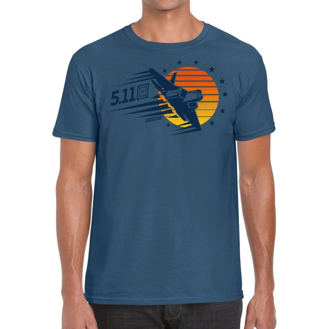 Tee-shirt SUNSET FIREPOWER Indigo Heather - 5.11 Tactical