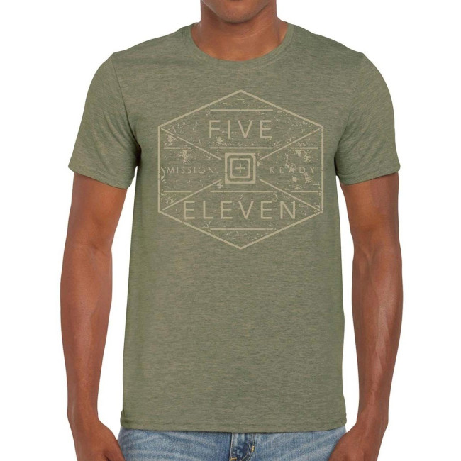 T-Shirt HEX GRID Military Green Heather - 5.11 Tactical
