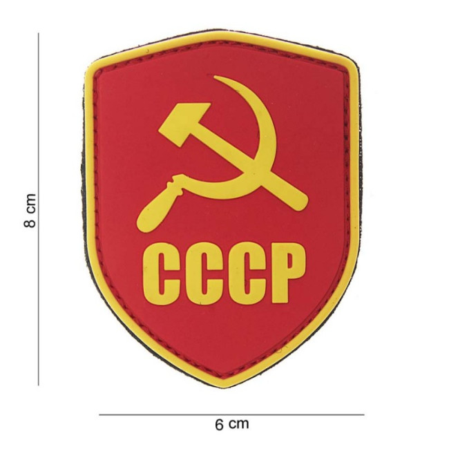 3D PVC Emblem CCCP Schild rot und gelb - Fostex