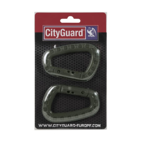 Lot de 2 mousquetons vert - City Guard