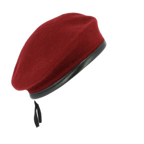 Béret Militaire Bord en Cuir Noir - Patrol Équipements