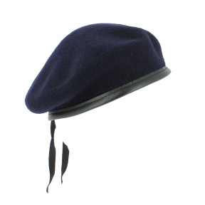 Béret Militaire Bleu Marine Bord en Cuir - Patrol Équipements