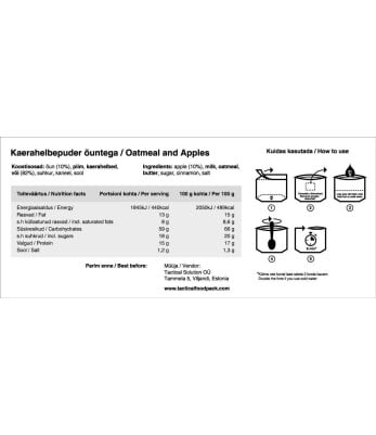 Flocons d'avoine et pommes - Tactical Foodpack