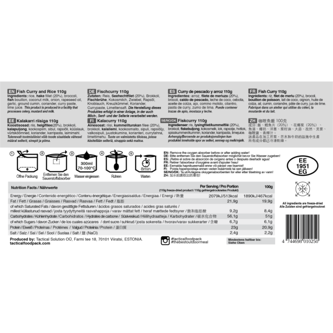 Poisson au curry - Tactical Foodpack