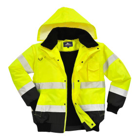 3-in-1 Warnschutzjacke mit abnehmbaren Ärmeln zweifarbig Gelb und Schwarz - Portwest