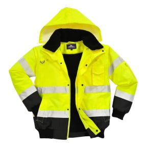 3-in-1 Warnschutzjacke mit abnehmbaren Ärmeln zweifarbig Gelb und Schwarz - Portwest