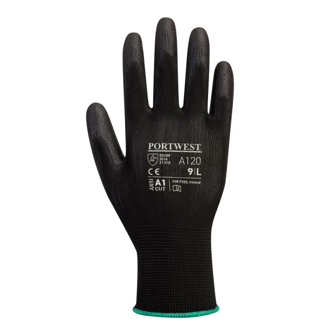 A120 - Gants Nylon enduits PU Noir - Portwest