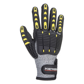 Schnitt- und stoßfester Handschuh Grau und Schwarz - Portwest