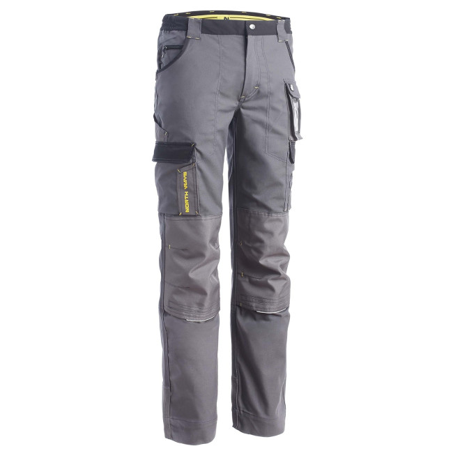 PANTALON DE TRAVAIL MULTIPOCHES CARY GRIS ET NOIR - North Ways