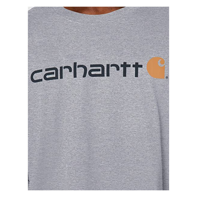 Core Logo Langarm-T-Shirt 104107 Heather Grey - Carhartt