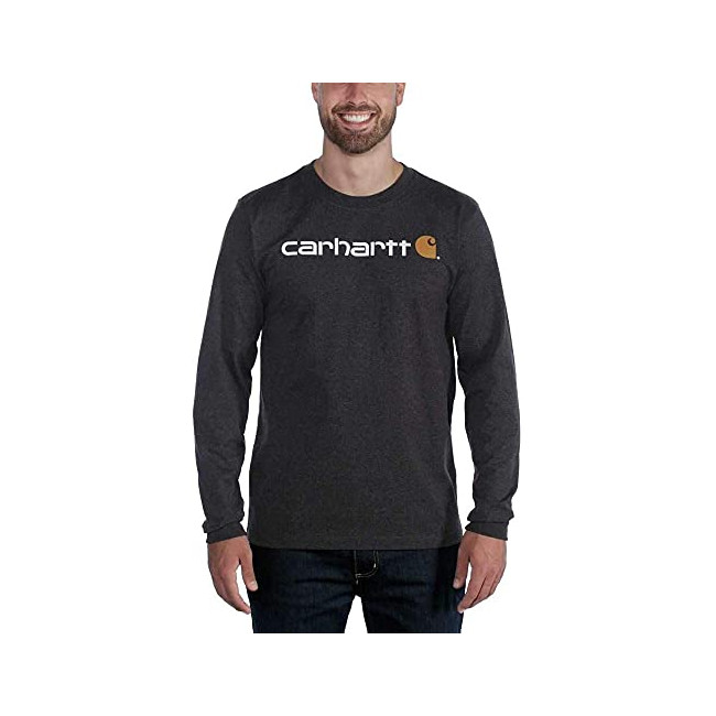 Core Logo Langarm-T-Shirt 104107 Schwarz - Carhartt
