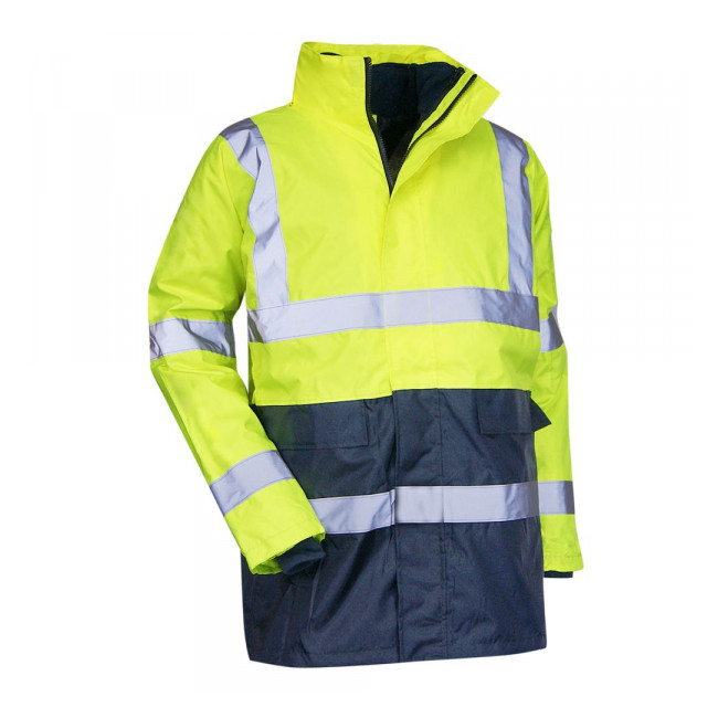 Parka 4en1 haute visibilité Jaune Fluo/Marine - PREVENTION - LMA