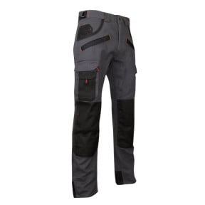 Pantalon de travail bicolore avec poches genouillères Gris Nuit/Noir - ARGILE - LMA