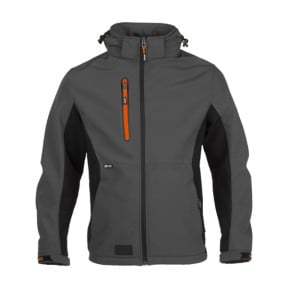 Softshell met capuchon TRYSTAN Antraciet/Zwart - Herock