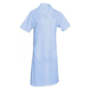Hemelblauwe blouse drukknopen korte mouwen - SNV