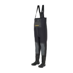 Waders Néoprène Noir 4mm + renfort genoux Cordura + bottes PVC - GoodYear