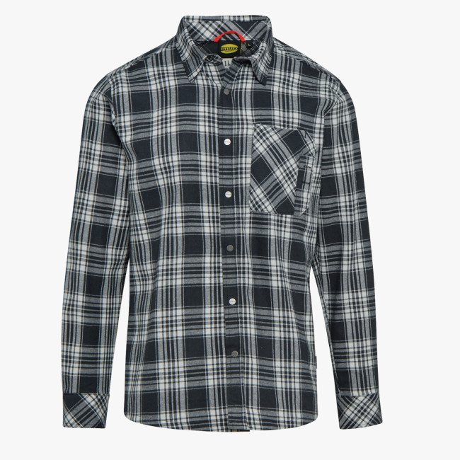 CHEMISE A CARREAUX FLANELLE SHIRT CHECK NOIR/OFF BLANC - Diadora