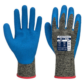 Snijbestendige handschoen Aramide latex HR A611 Zwart/Blauw - Portwest