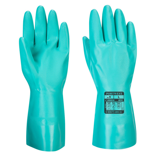 Rękawice Nitrosafe Chemiczne CE Zielone A810 - Portwest