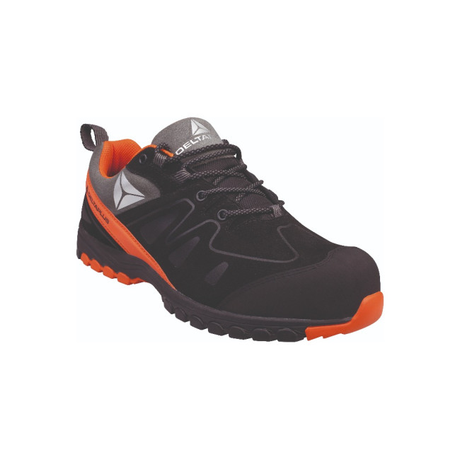 VELOURSSPALTLEDER HALBSCHUH S3 HRO SRC Schwarz/Orange - DELTA PLUS