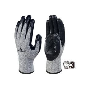 3er-SET - GESTRICKTER ECONOCUT-HANDSCHUH MIT PU-BESCHICHTETER HANDINNENFLÄCHE, GRAU - DELTA PLUS