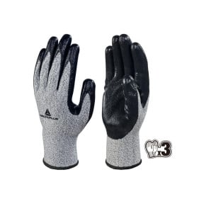 3er-SET - GESTRICKTER ECONOCUT-HANDSCHUH MIT PU-BESCHICHTETER HANDINNENFLÄCHE, GRAU - DELTA PLUS