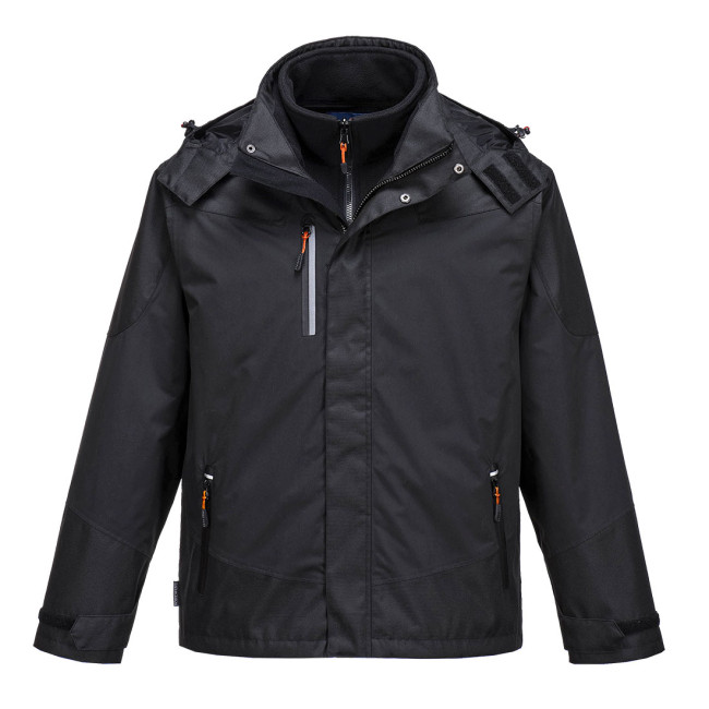 3-in-1 Parka mit abnehmbarem Fleece, wasserdicht und atmungsaktiv S553 Schwarz - Portwest