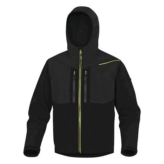 SOFTSHELL-WESTE POLYESTER ELASTHAN 3 LAMINIERTE SCHICHTEN Schwarz/Gelb - DELTA PLUS