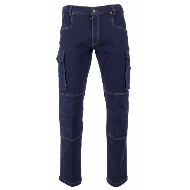 Jean de travail BARIL avec poches genouillères Bleu Denim - LMA
