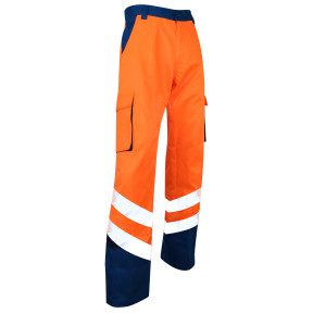 Pantalon BALISE bi-colore haute visibilité Orange Fluo - LMA
