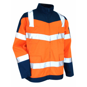 Blouson URGENCE bi-colore haute visibilité Orange Fluo - LMA
