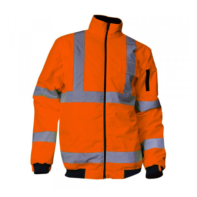 Gilet Sicurezza Alta Visibilità Arancione Neon - ANSI Classe 2, Nastro Riflettente, Per Lavoro - Foto 3