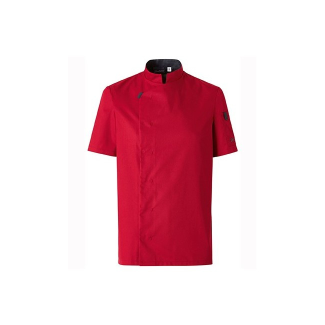 HEREN VEST KORTE MOUWEN SHADE ROBIJNROOD - MOLINEL