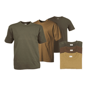 Zestaw 3 jednolitych t-shirtów Khaki/Beżowy/Brązowy - Percussion