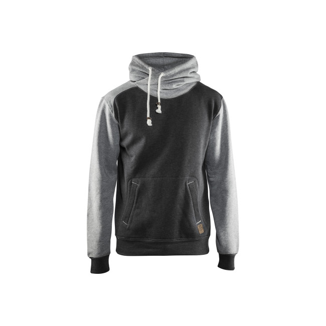 Sweat à capuche Noir/Gris chiné