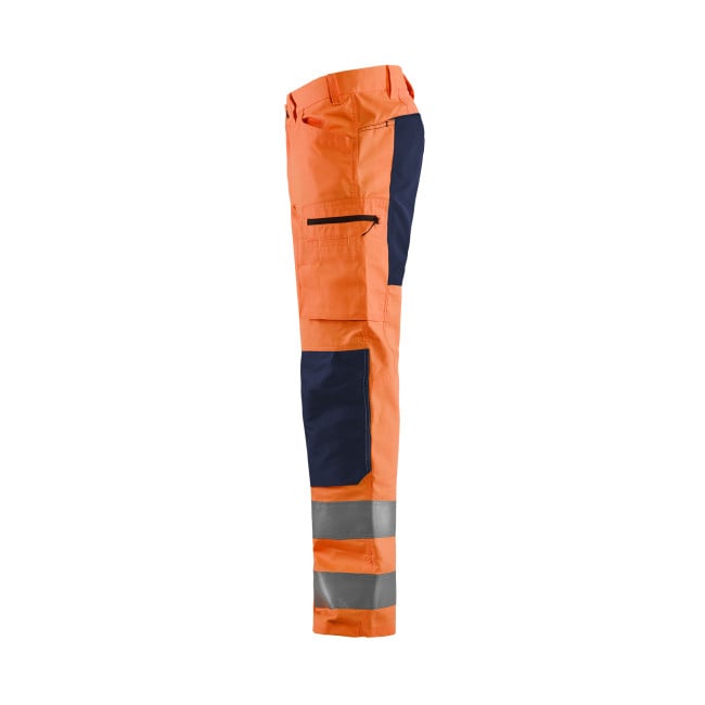 Pantalon artisan haute-visibilité +stretch Orange fluo/Marine - Blaklader