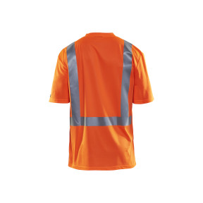 Hoge zichtbaarheid T-shirt V-hals anti-UV anti-geur Fluor oranje - Blaklader