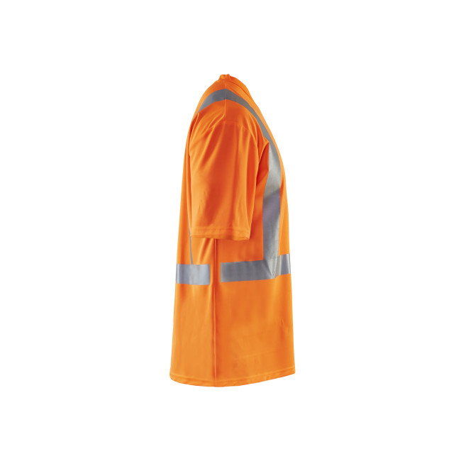 T-Shirt wysokiej widoczności dekolt V anty-UV anty-zapach Pomarańczowy fluo - Blaklader