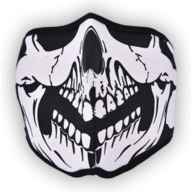 Biker mask half face white skull - 101 INC