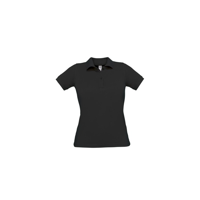 Damen Poloshirt Kurzarm schwarz - B&C