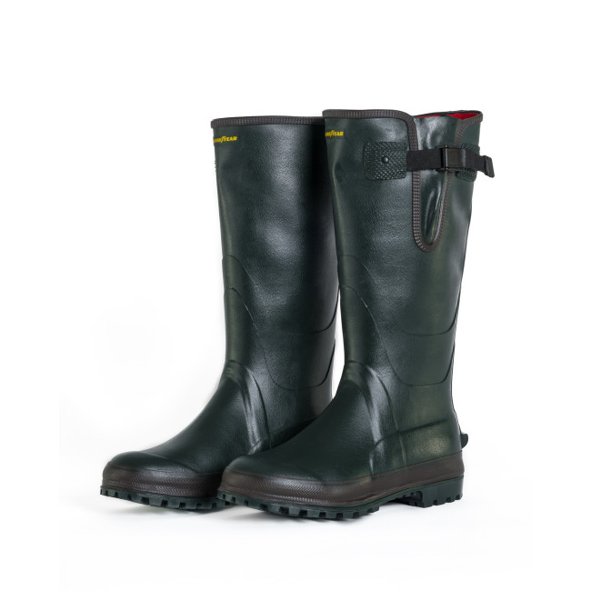 Rubber laarzen Bosgroen 100% handwerk + Neopreen voering met staal inzetstuk - GoodYear