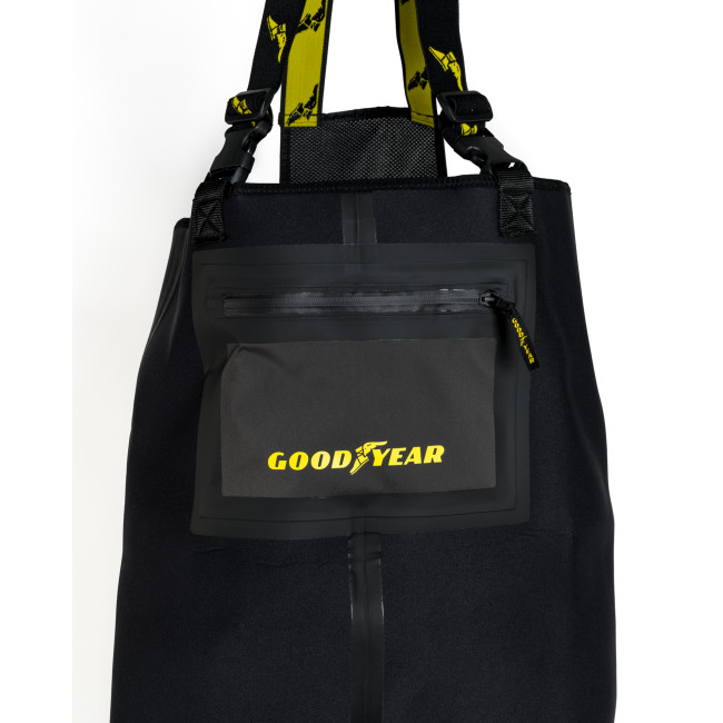 Neopren-Wathose Schwarz 4mm + Cordura-Knieverstärkung + PVC-Stiefel - GoodYear