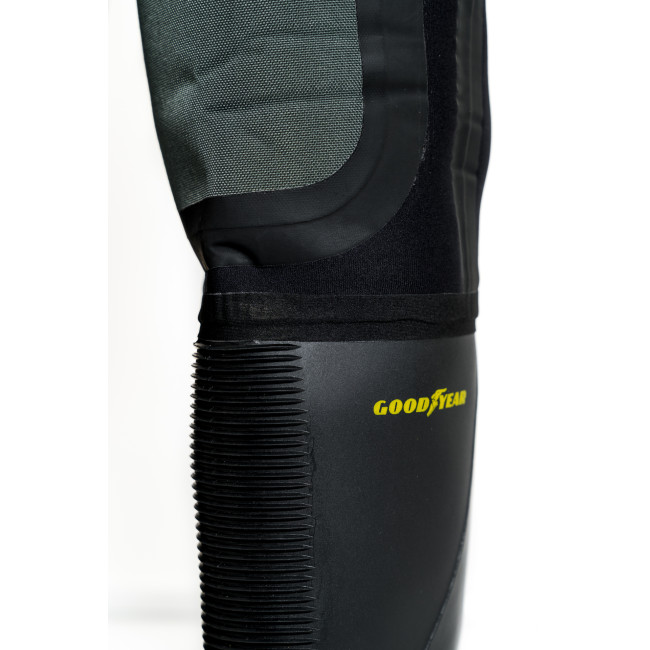 Spodniobuty neoprenowe Czarne 4mm + wzmocnienie kolan Cordura + buty PVC - GoodYear