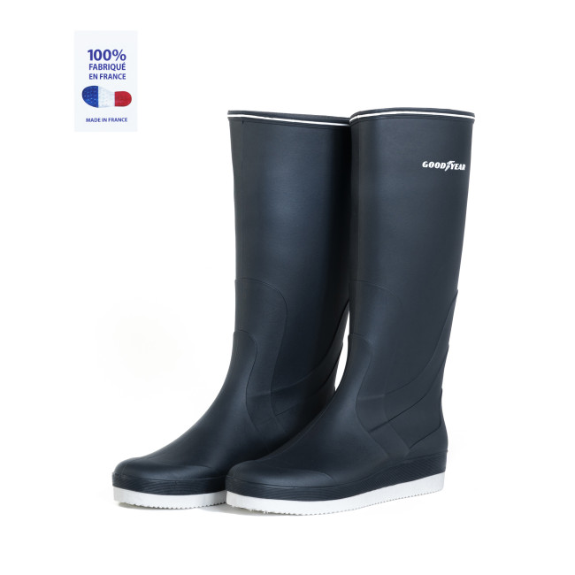 Bottes Bleu Marine PVC nautique sport 100% recyclable - Made in France - GoodYear
