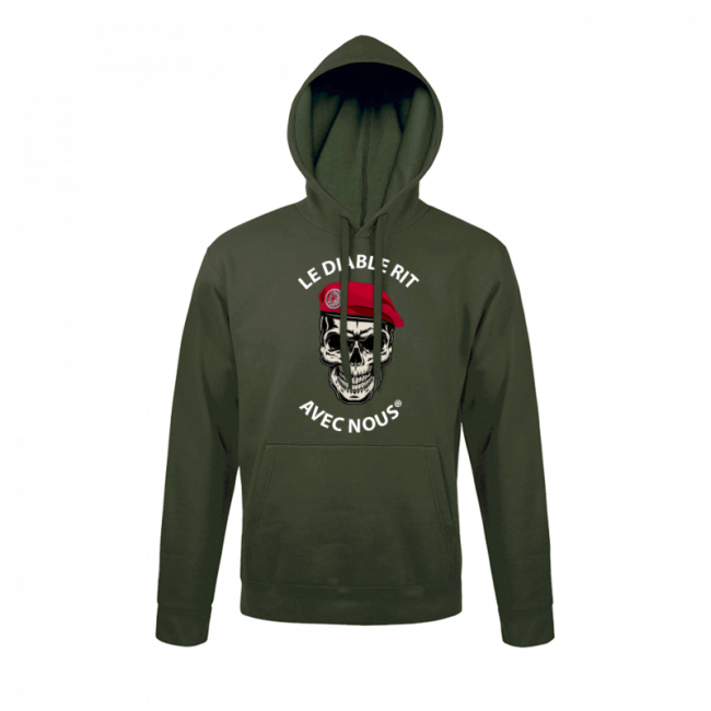 Sweat Vert Para - Le Diable Rit avec Nous