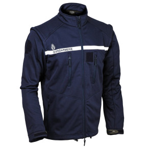 Giacca Softshell Gendarmeria a 3 strati Blu Navy con maniche staccabili - Patrol Equipement