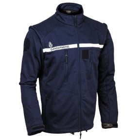 Giacca Softshell Gendarmeria a 3 strati Blu Navy con maniche staccabili - Patrol Equipement